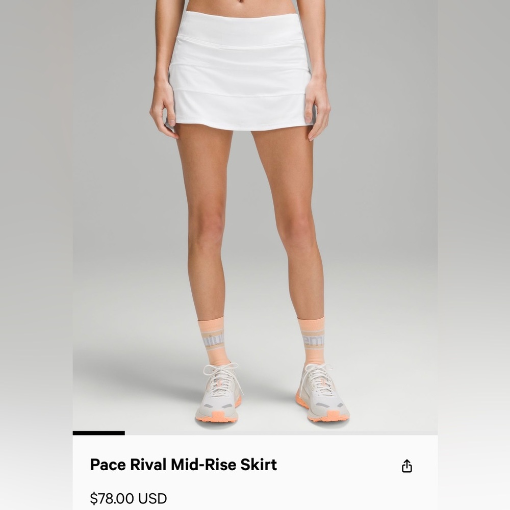 White pace rival mid rise skirt